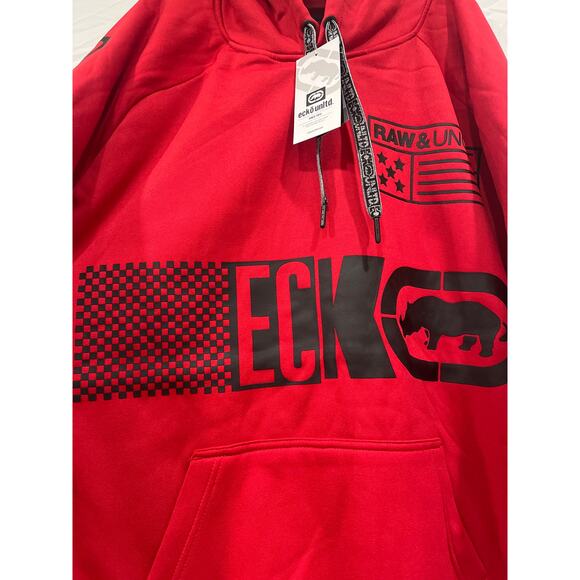 Eckō Unltd. Hoodie Sweatshirt Red Men’s 2XL Graphic Print Fleece lined NIP - Picture 3 of 13